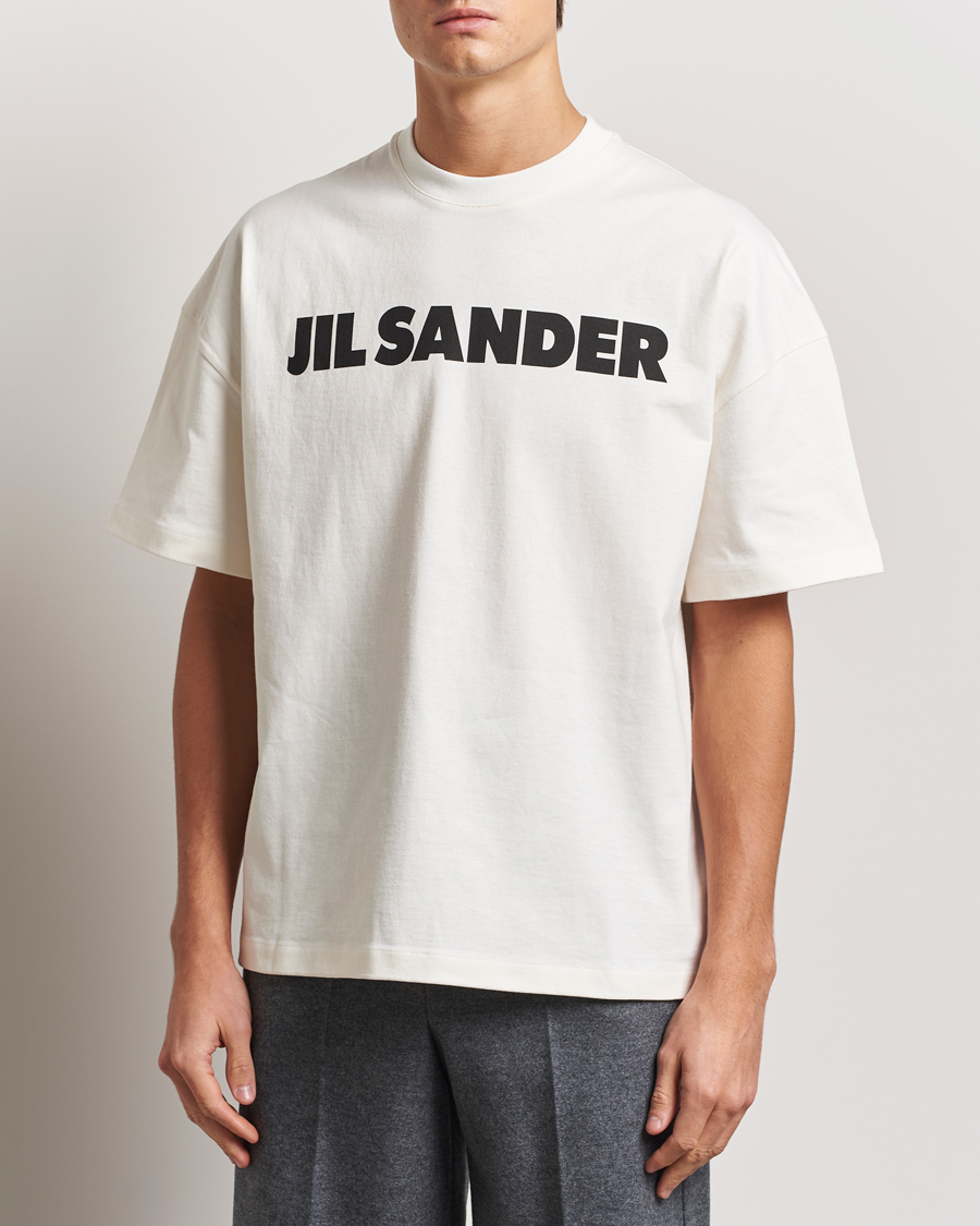 Herr | T-Shirts | Jil Sander | Round Collar Logo T-Shirt White