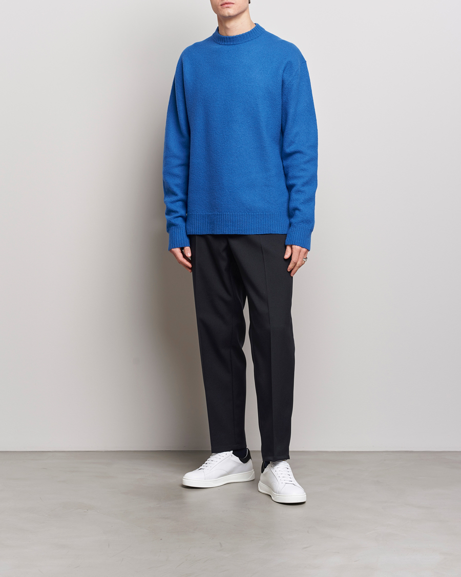 Herr | Tröjor | Jil Sander | Lightweight Merino Wool Sweater Space Blue