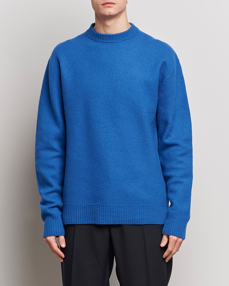 Herr | Tröjor | Jil Sander | Lightweight Merino Wool Sweater Space Blue