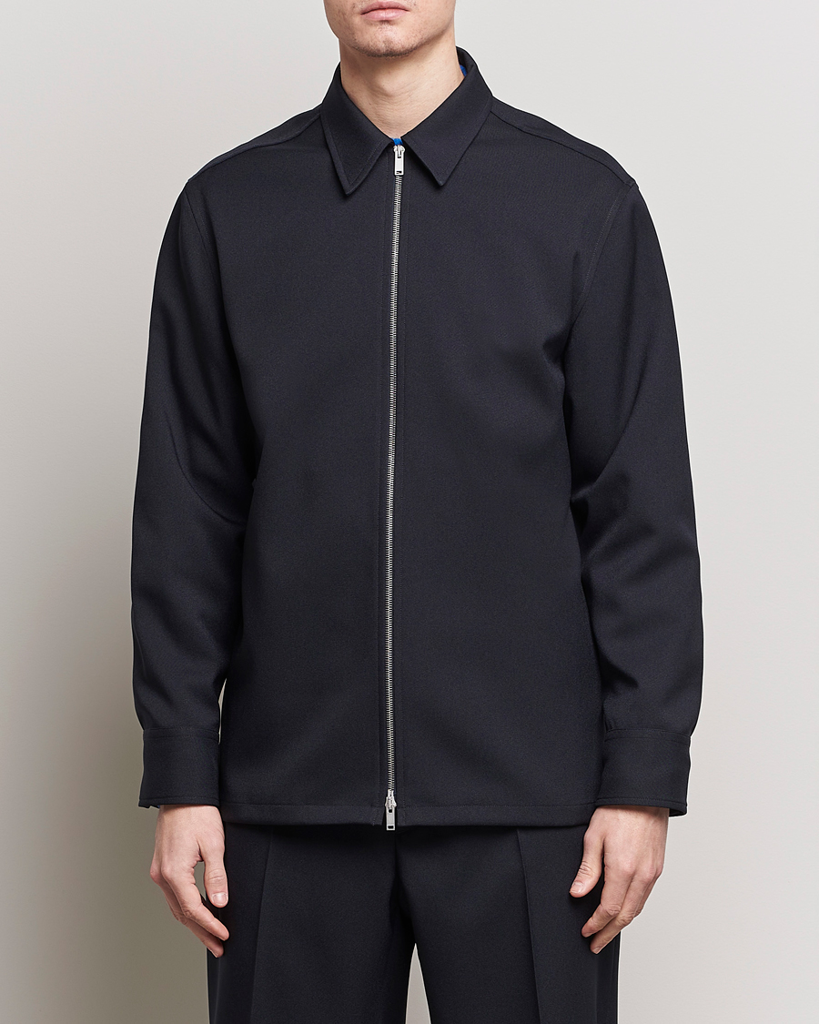 Herr | Skjortor | Jil Sander | Full Zip Overshirt Midnight
