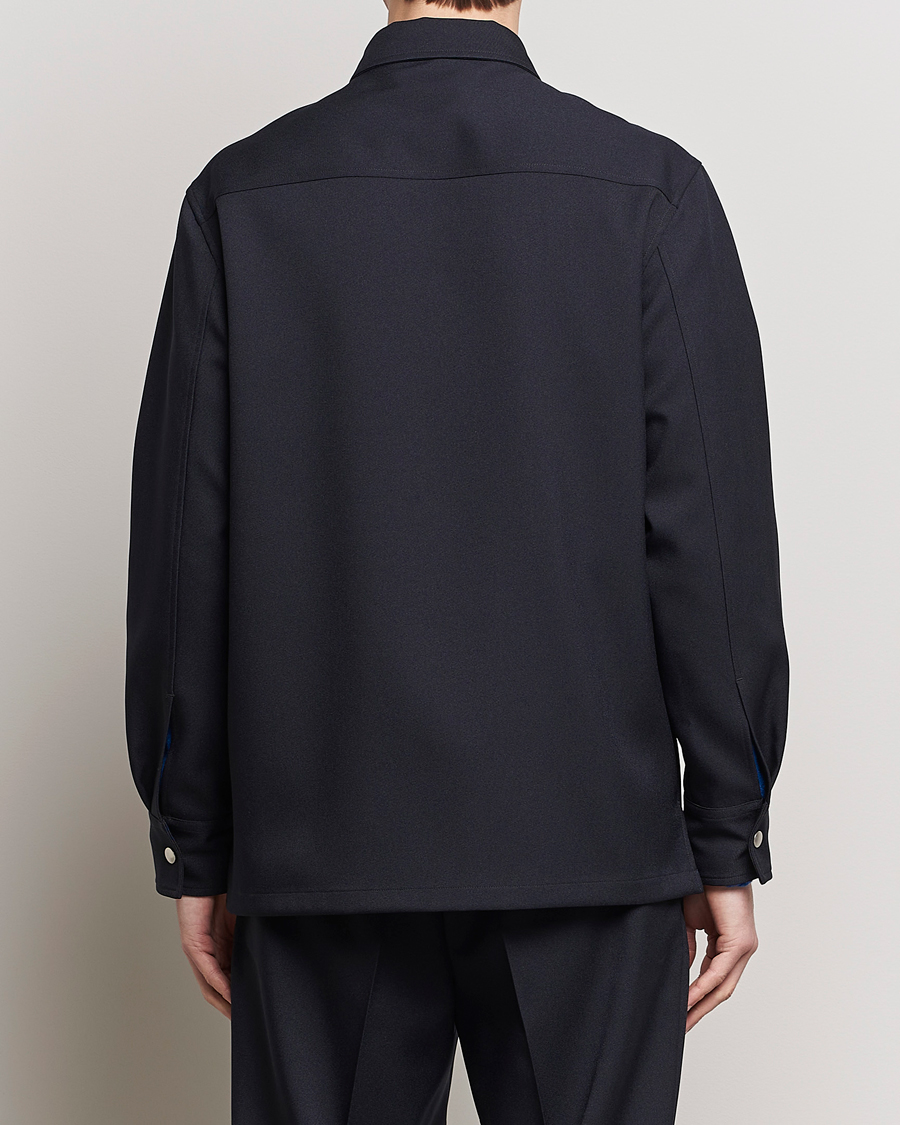 Herr | Skjortor | Jil Sander | Full Zip Overshirt Midnight