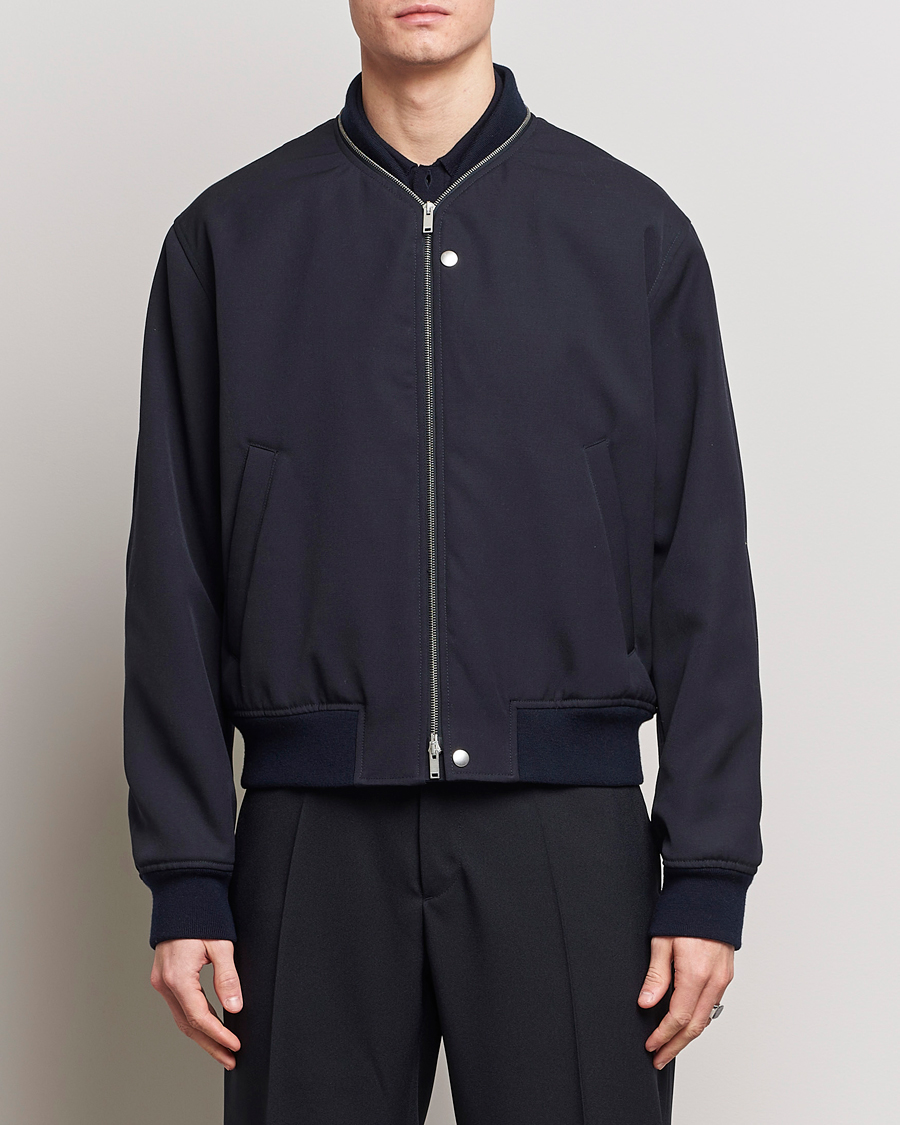 Herr | Avskalade jackor | Jil Sander | Wool Gabardine Bomber Jacket Navy