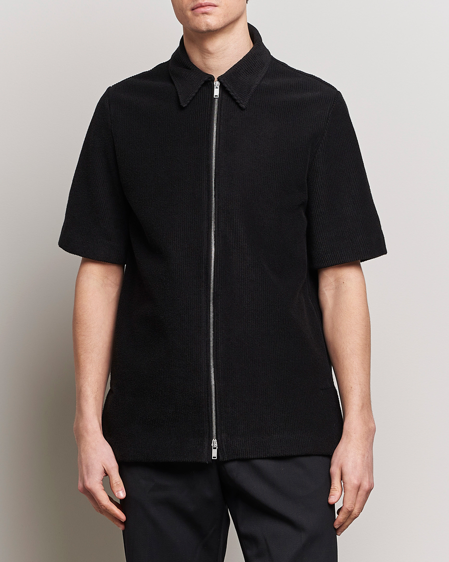 Herr | Skjortor | Jil Sander | Full Zip Camp Shirt Black