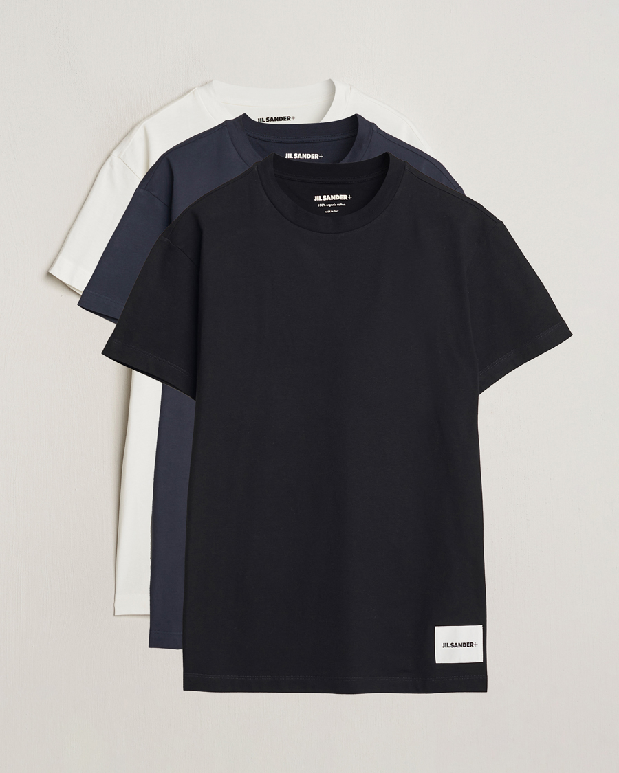 Herr | T-Shirts | Jil Sander | 3-Pack Short Sleeve T-Shirts White/Navy/Black