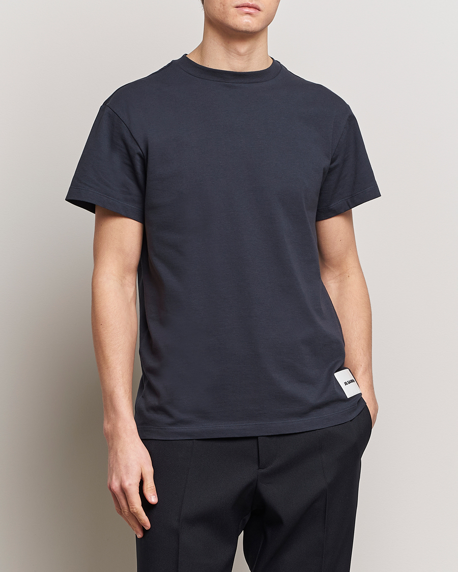 Herr | T-Shirts | Jil Sander | 3-Pack Bottom Logo T-Shirts White/Navy/Black