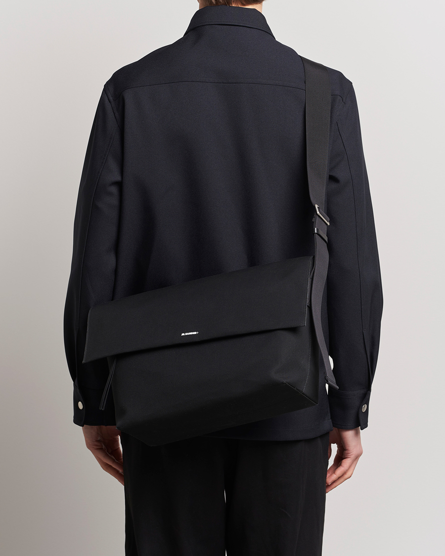 Herr | Jil Sander | Jil Sander | Canvas/Leather Cross Body Bag Black