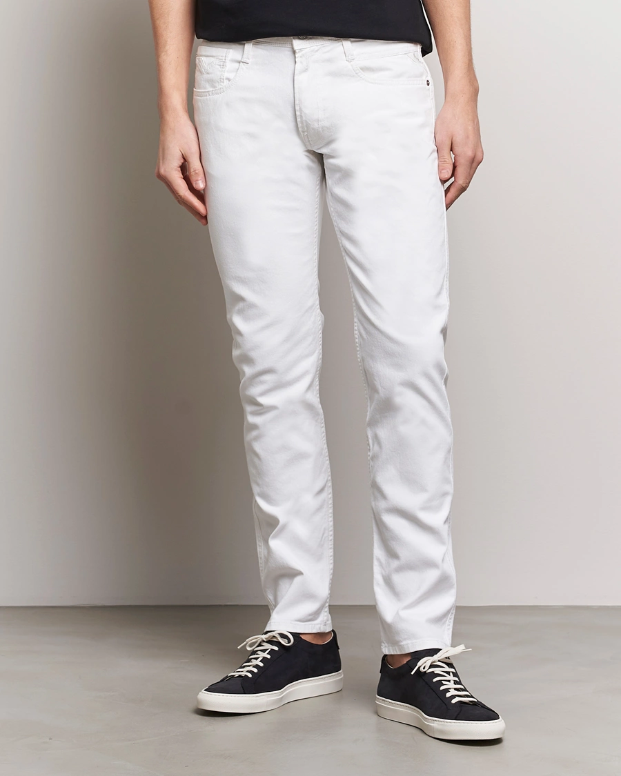Herr | Byxor | Replay | Anbass Powerstretch Jeans White