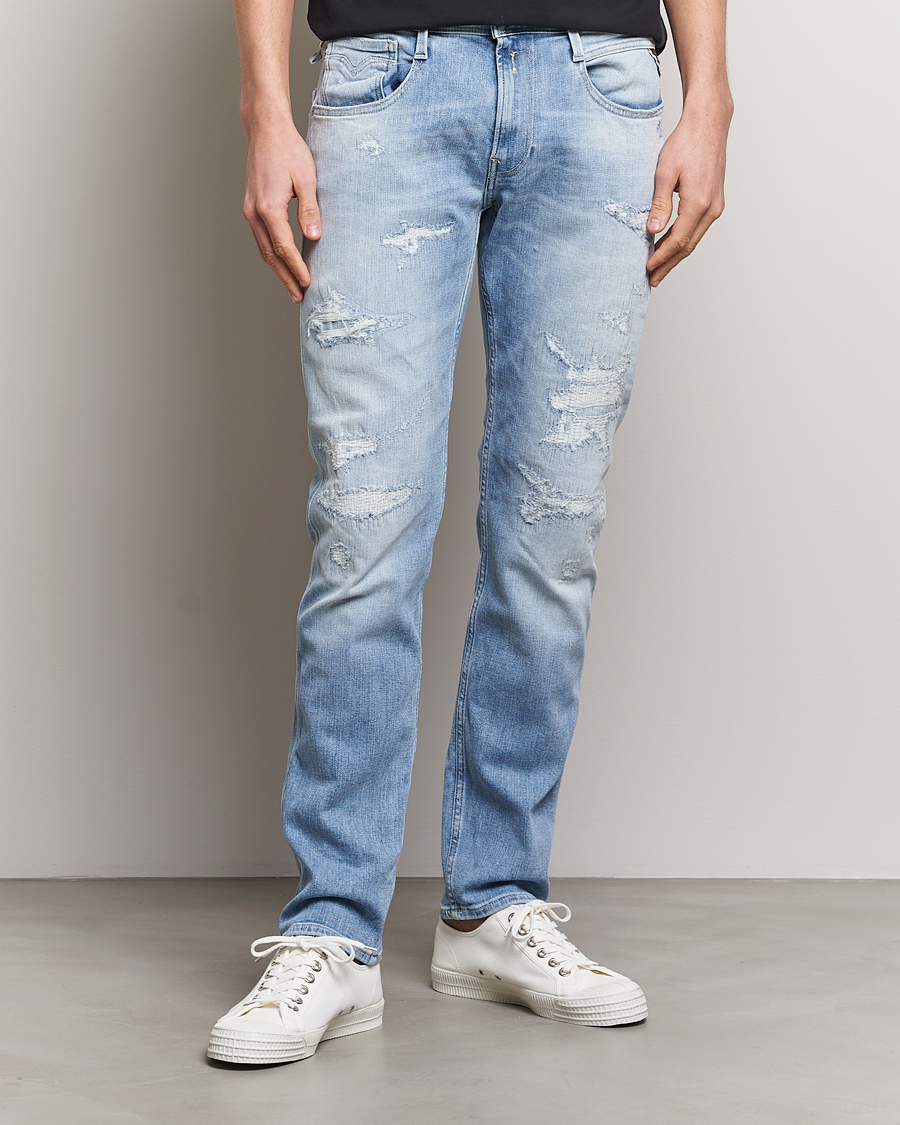 Herr | Blå jeans | Replay | Anbass 20 Year Stretch Jeans Light Blue