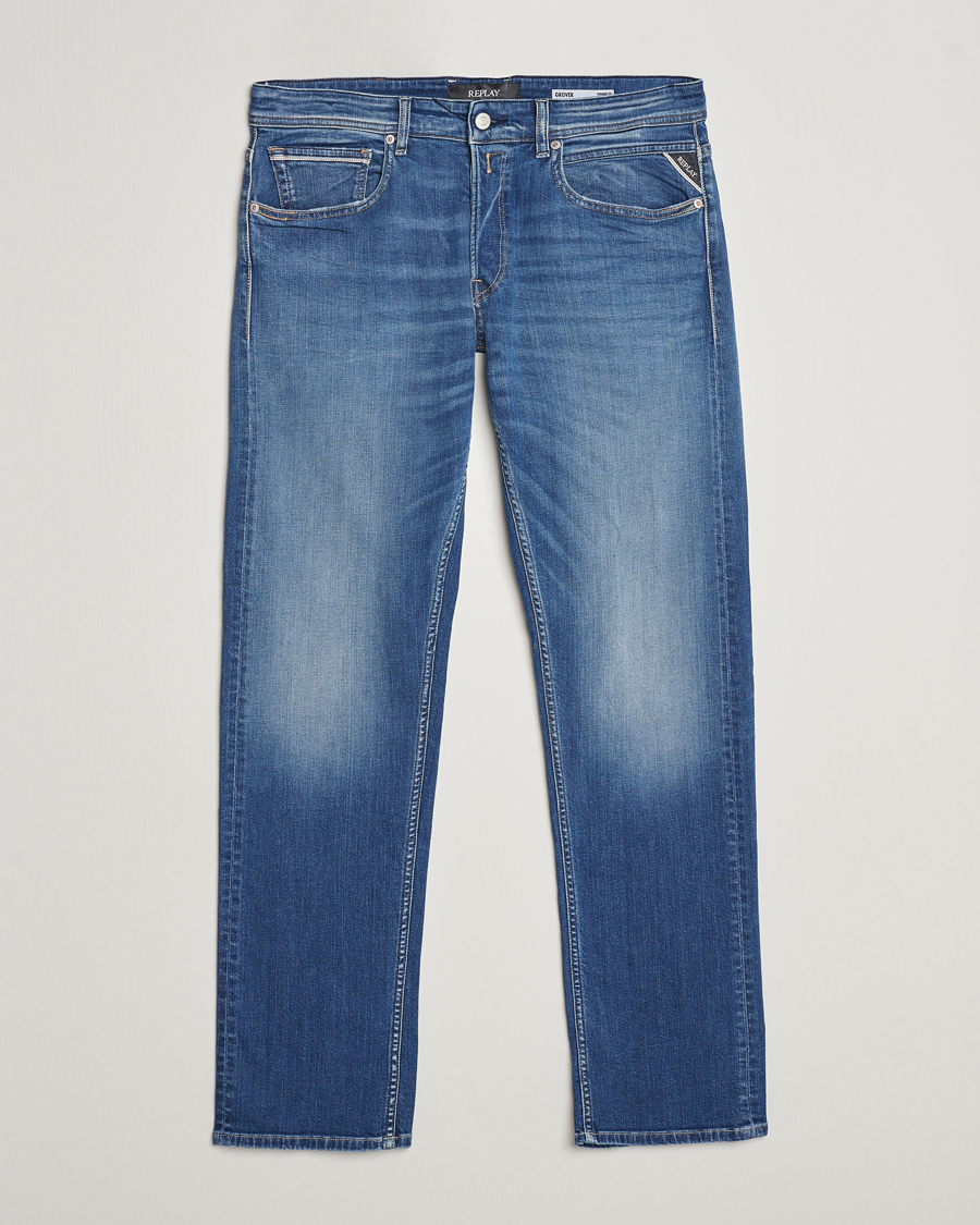 Herr | Jeans | Replay | Grover Straight Fit Stretch Jeans Medium Blue