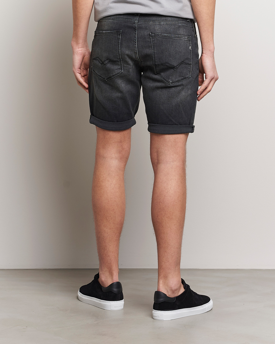 Herr | Shorts | Replay | RBJ981 Super Stretch Bio Denim Shorts Washed Black