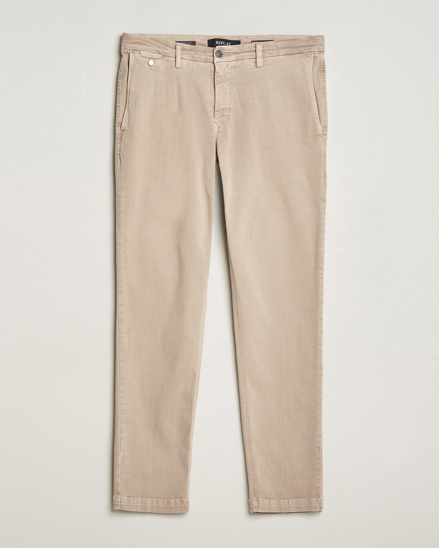 Herr | Byxor | Replay | Benni Hyperflex X-Lite Chinos Coffee Cream