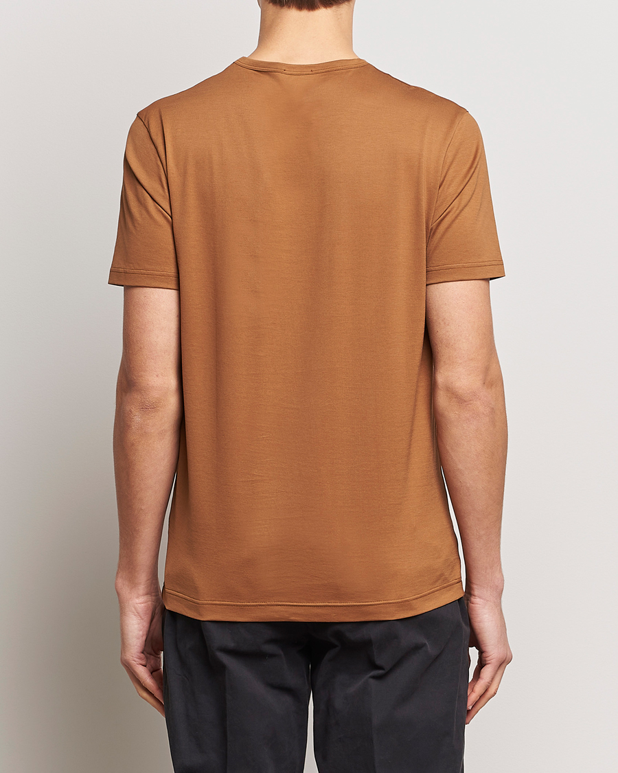 Herr | T-Shirts | Sunspel | Crew Neck Cotton Tee Dark Camel