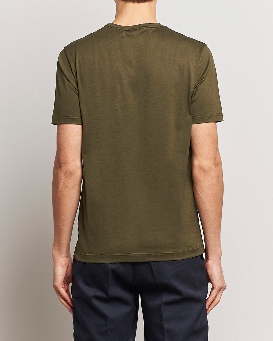 Herr | T-Shirts | Sunspel | Crew Neck Cotton Tee Dark Olive