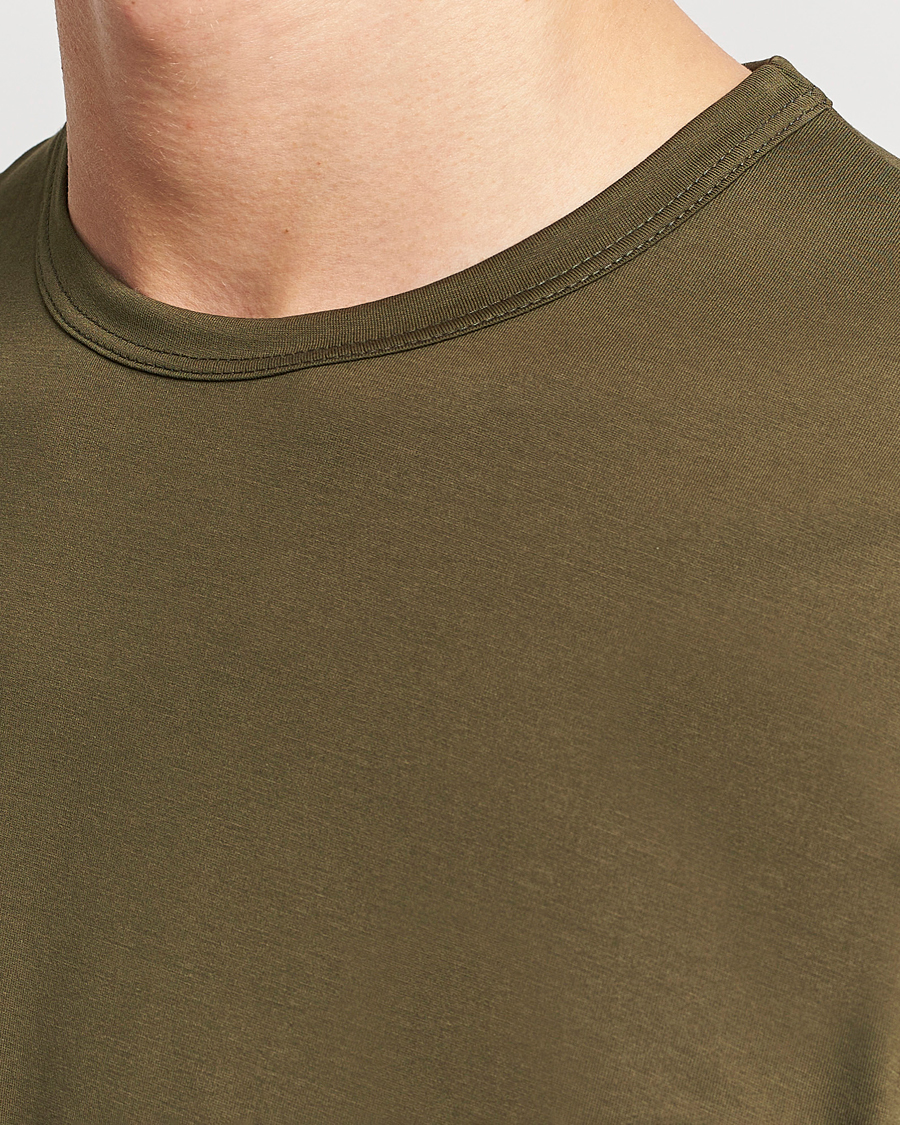 Herr | T-Shirts | Sunspel | Crew Neck Cotton Tee Dark Olive