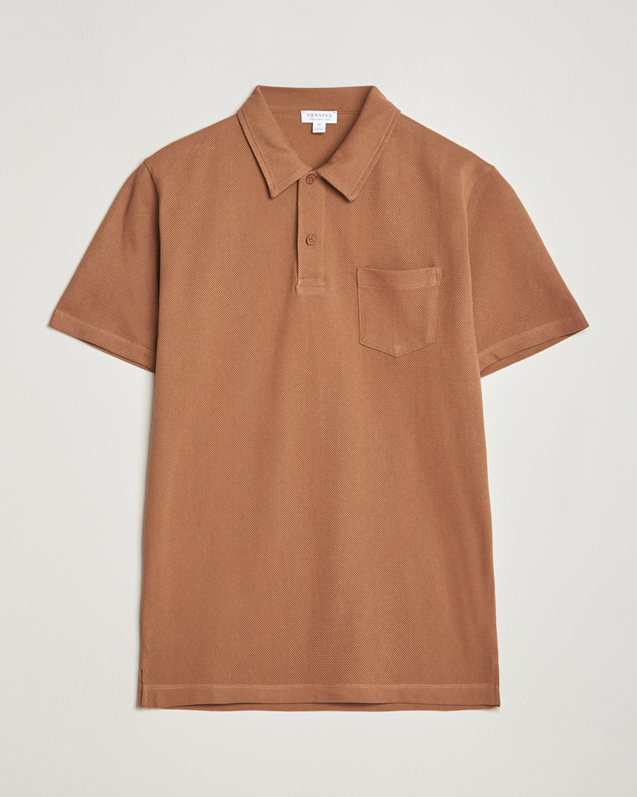 Herr | Pikéer | Sunspel | Riviera Polo Shirt Dark Camel