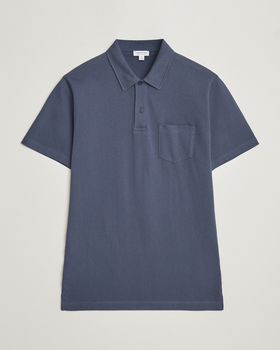 Herr | Pikéer | Sunspel | Riviera Polo Shirt Slate Blue