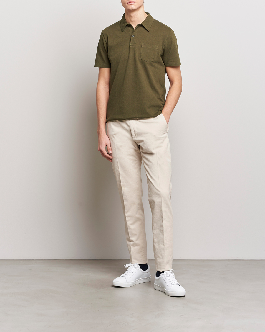 Herr | Pikéer | Sunspel | Riviera Polo Shirt Dark Olive