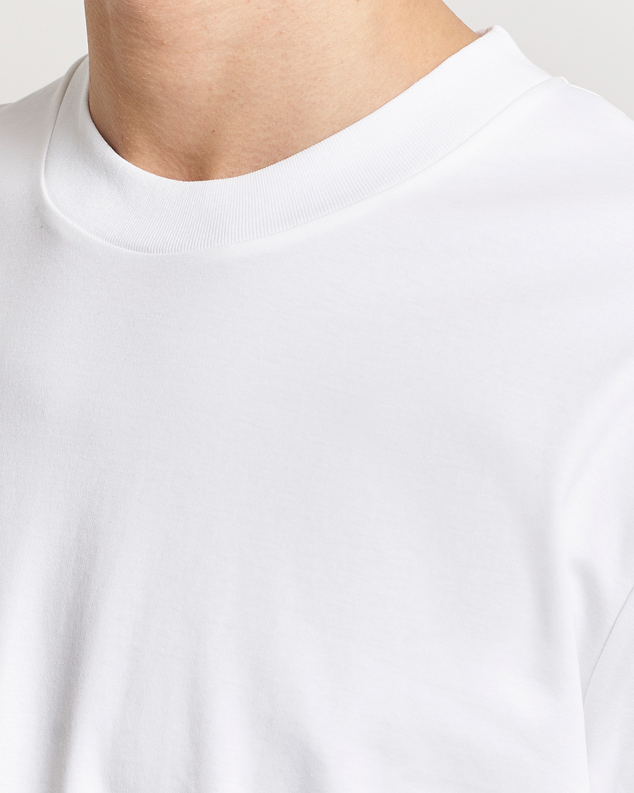 Herr | T-Shirts | Sunspel | Heavyweight Mock Neck T-Shirt White