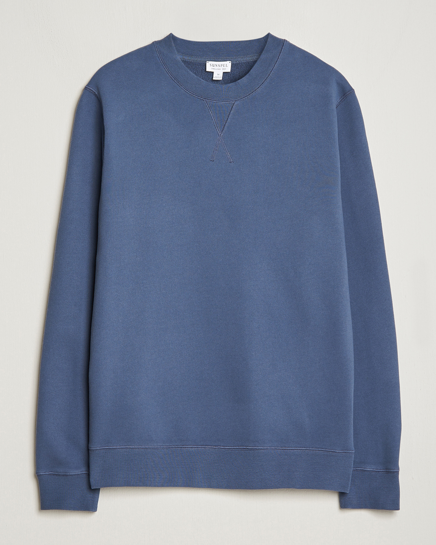 Herr | Tröjor | Sunspel | Loopback Sweatshirt Slate Blue