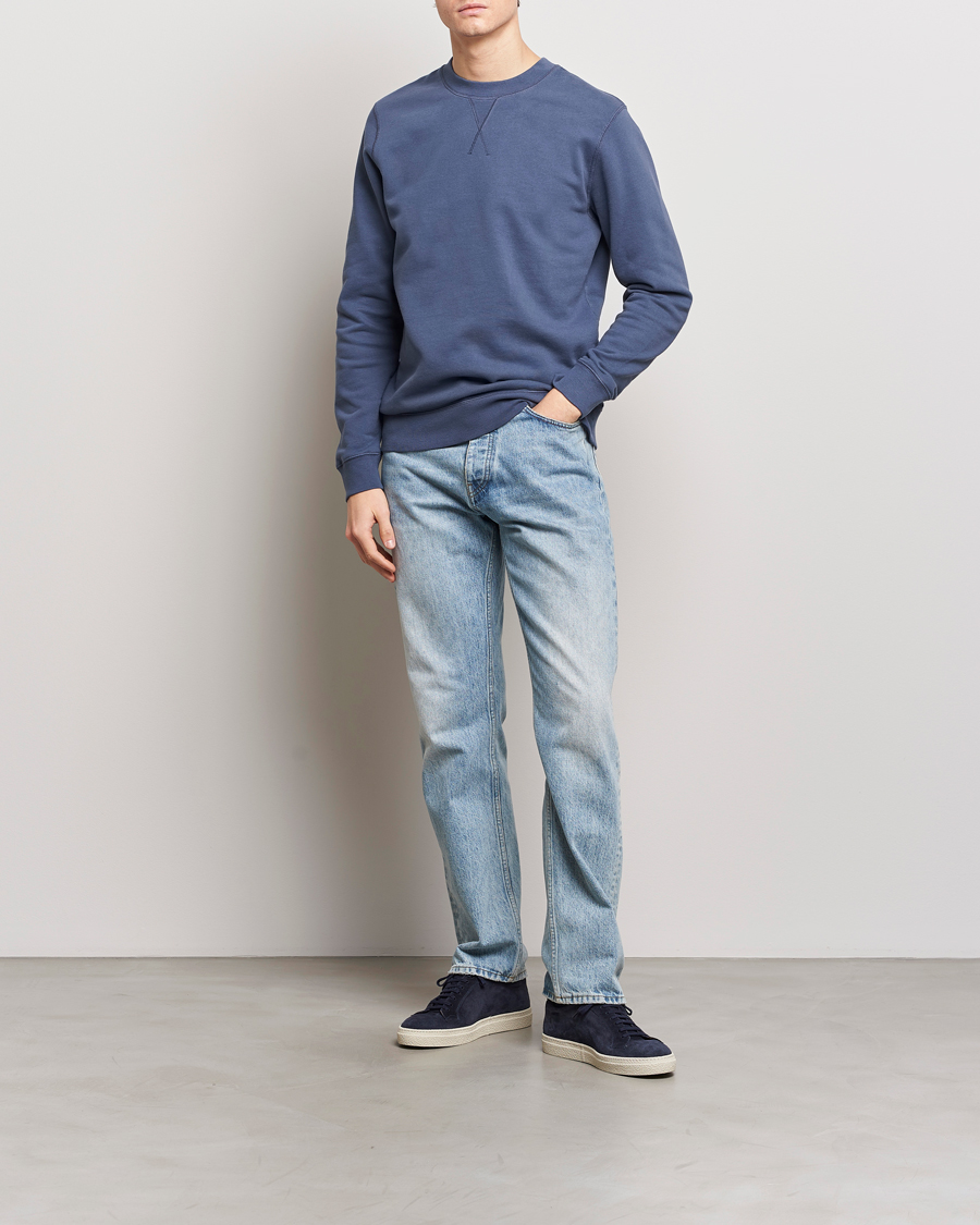 Herr | Tröjor | Sunspel | Loopback Sweatshirt Slate Blue