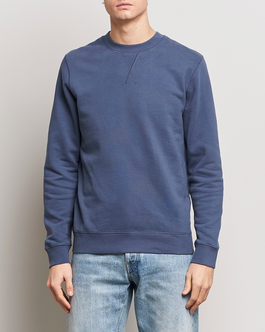Herr | Kläder | Sunspel | Loopback Sweatshirt Slate Blue