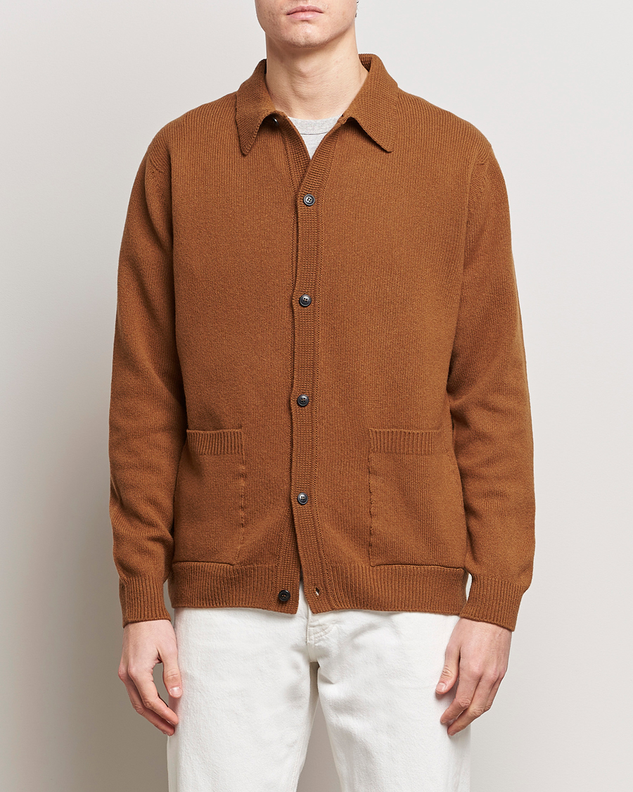 Herr |  | Sunspel | Lambswool Jacket Dark Camel