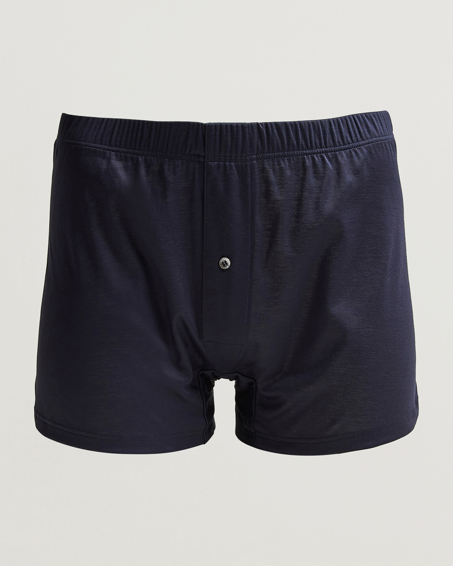 Herr | Underkläder | Zimmerli of Switzerland | Sea Island Cotton Boxer Shorts Navy