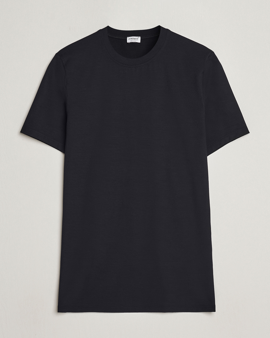 Herr | T-Shirts | Zimmerli of Switzerland | Pureness Modal Crew Neck T-Shirt Black
