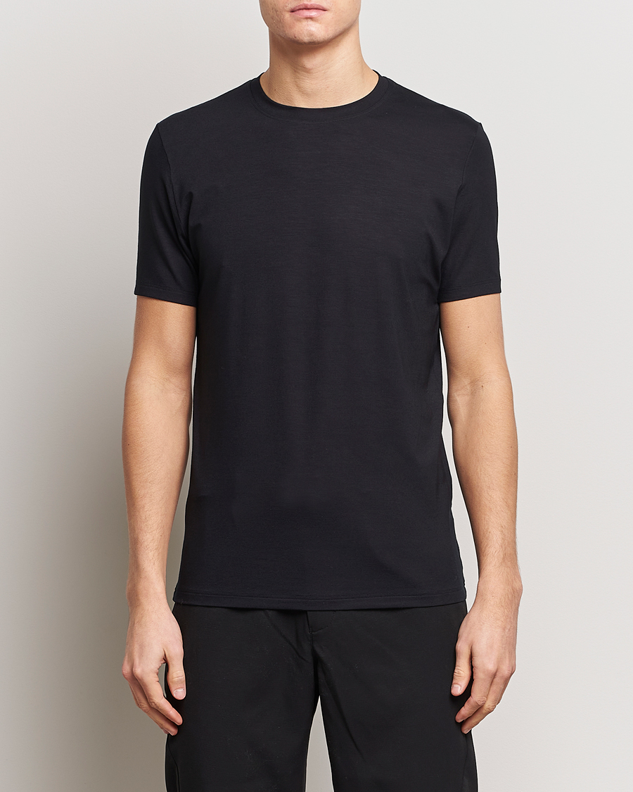 Herr | T-Shirts | Zimmerli of Switzerland | Pureness Modal Crew Neck T-Shirt Black