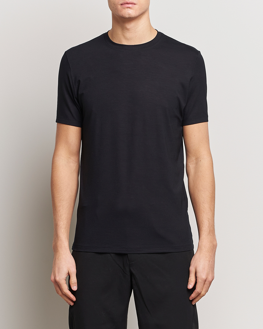 Herr | Kortärmade t-shirts | Zimmerli of Switzerland | Pureness Modal Crew Neck T-Shirt Black