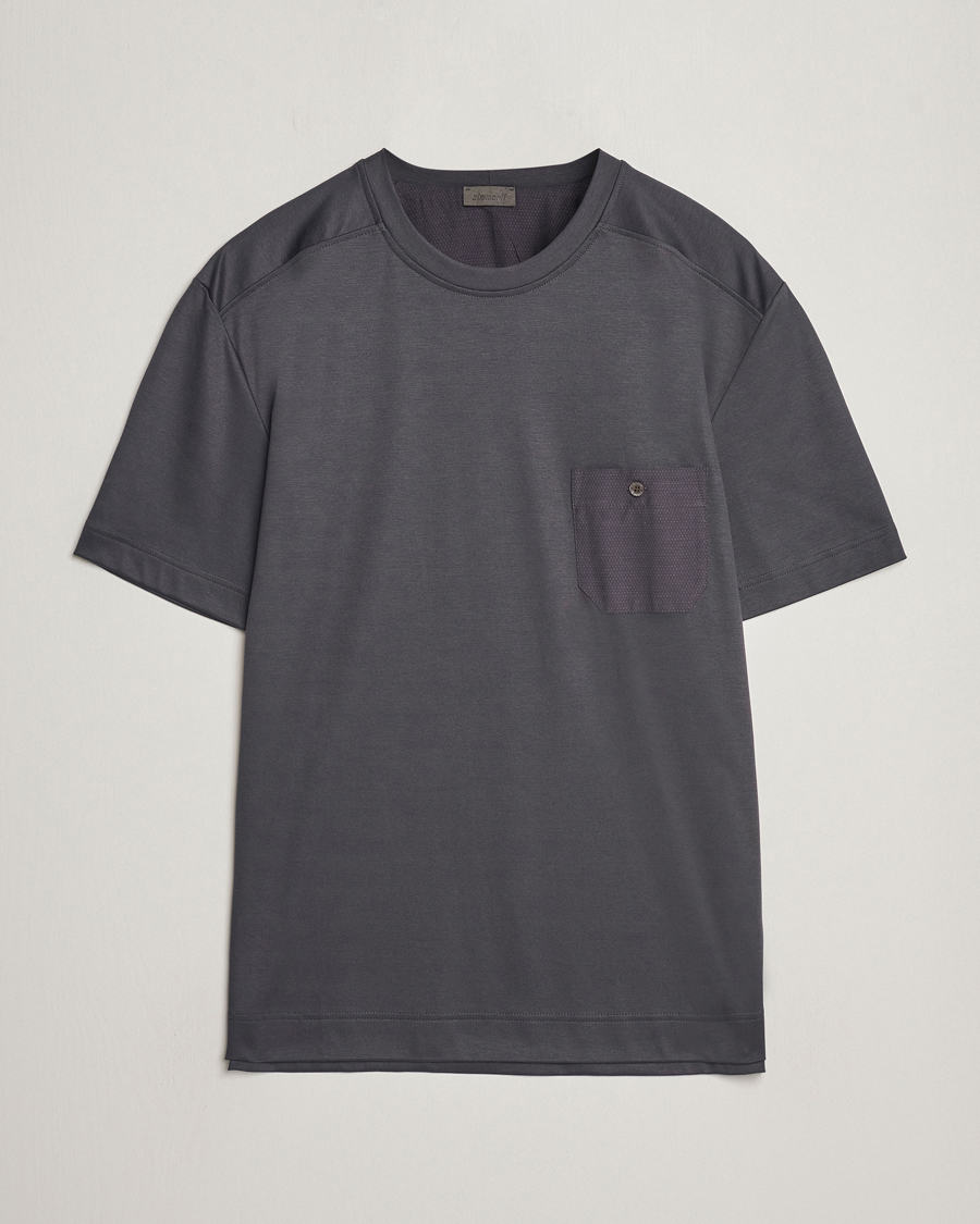 Herr | Pyjamas & Morgonrockar | Zimmerli of Switzerland | Cotton/Modal Crew Neck Loungwear T-Shirt Phantom