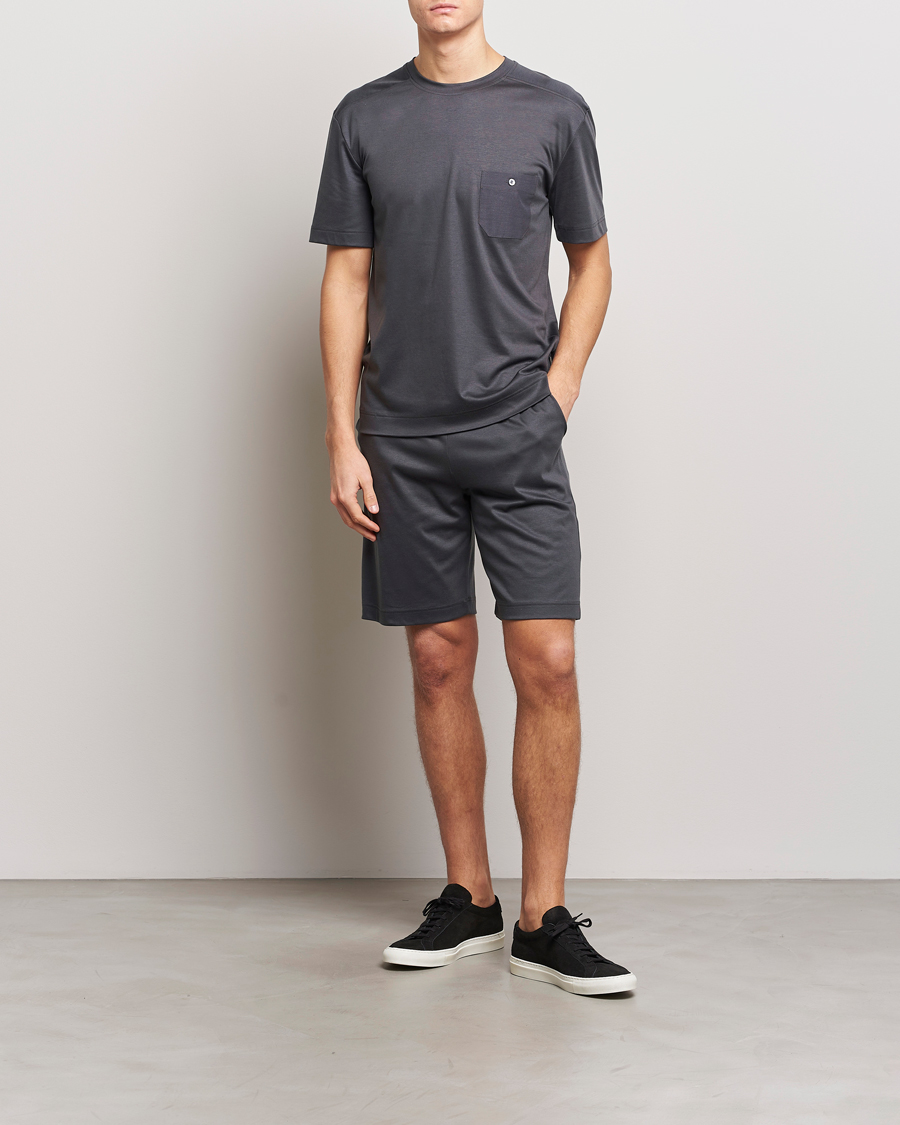 Herr | Pyjamas & Morgonrockar | Zimmerli of Switzerland | Cotton/Modal Crew Neck Loungwear T-Shirt Phantom
