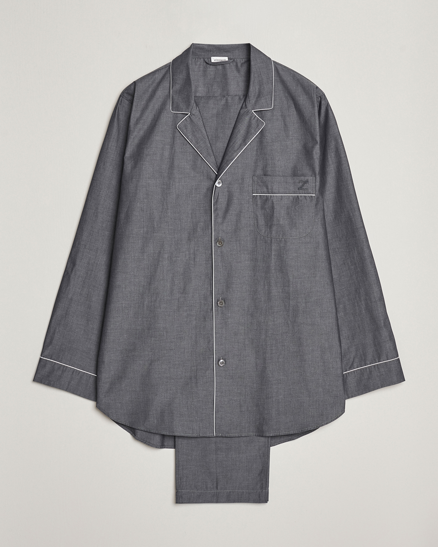 Herr | Pyjamas & Morgonrockar | Zimmerli of Switzerland | Mercerised Cotton Pyjamas Dark Grey