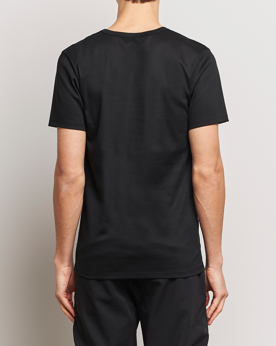 Herr | T-Shirts | Zimmerli of Switzerland | Mercerized Cotton Crew Neck T-Shirt Black