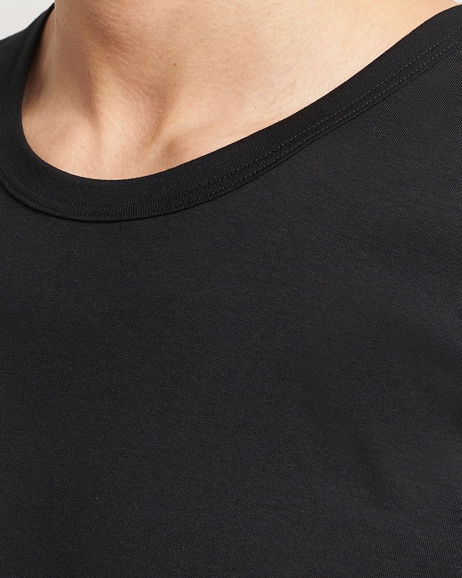 Herr | T-Shirts | Zimmerli of Switzerland | Mercerized Cotton Crew Neck T-Shirt Black