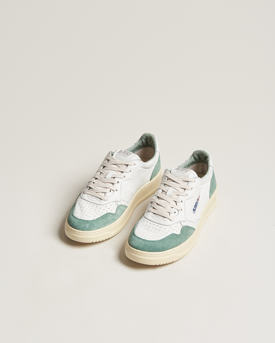 Herr | Autry | Autry | Medalist Low Goat/Suede Sneaker White/Military