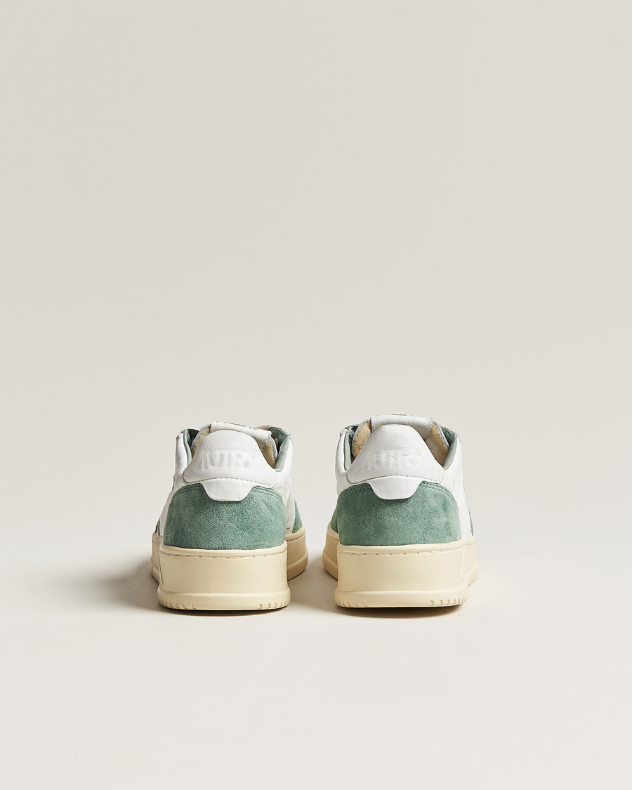 Herr | Autry Medalist Low Goat/Suede Sneaker White/Military | Autry | Medalist Low Goat/Suede Sneaker White/Military
