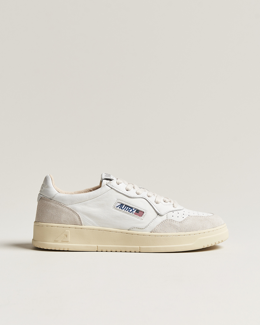 Herr | Autry Medalist Low Goat/Suede Sneaker White/Grey | Autry | Medalist Low Goat/Suede Sneaker White/Grey