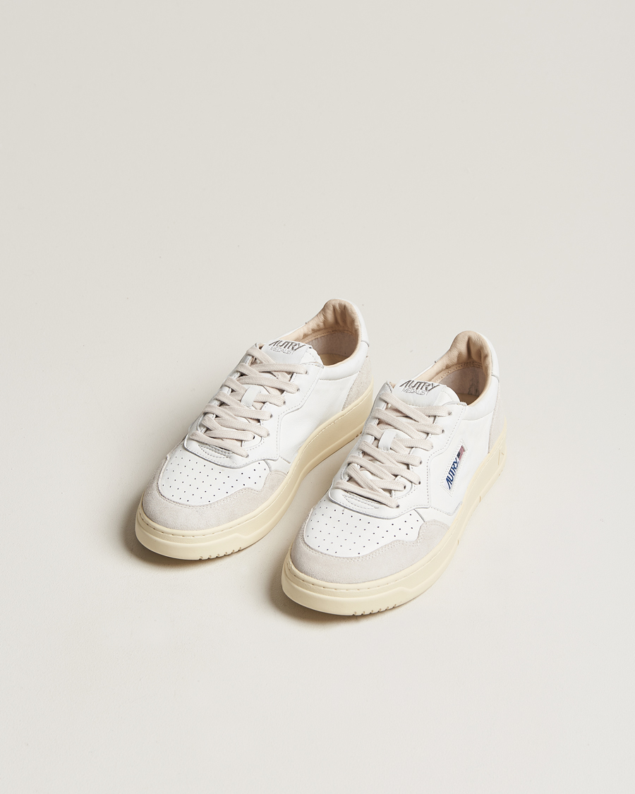 Herr | Autry | Autry | Medalist Low Goat/Suede Sneaker White/Grey