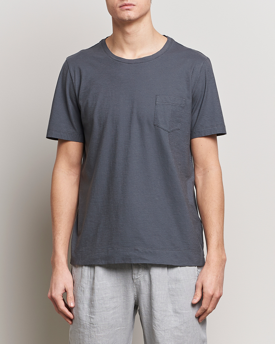 Herr | Italian Department | Massimo Alba | Panarea Watercolor T-Shirt Steel