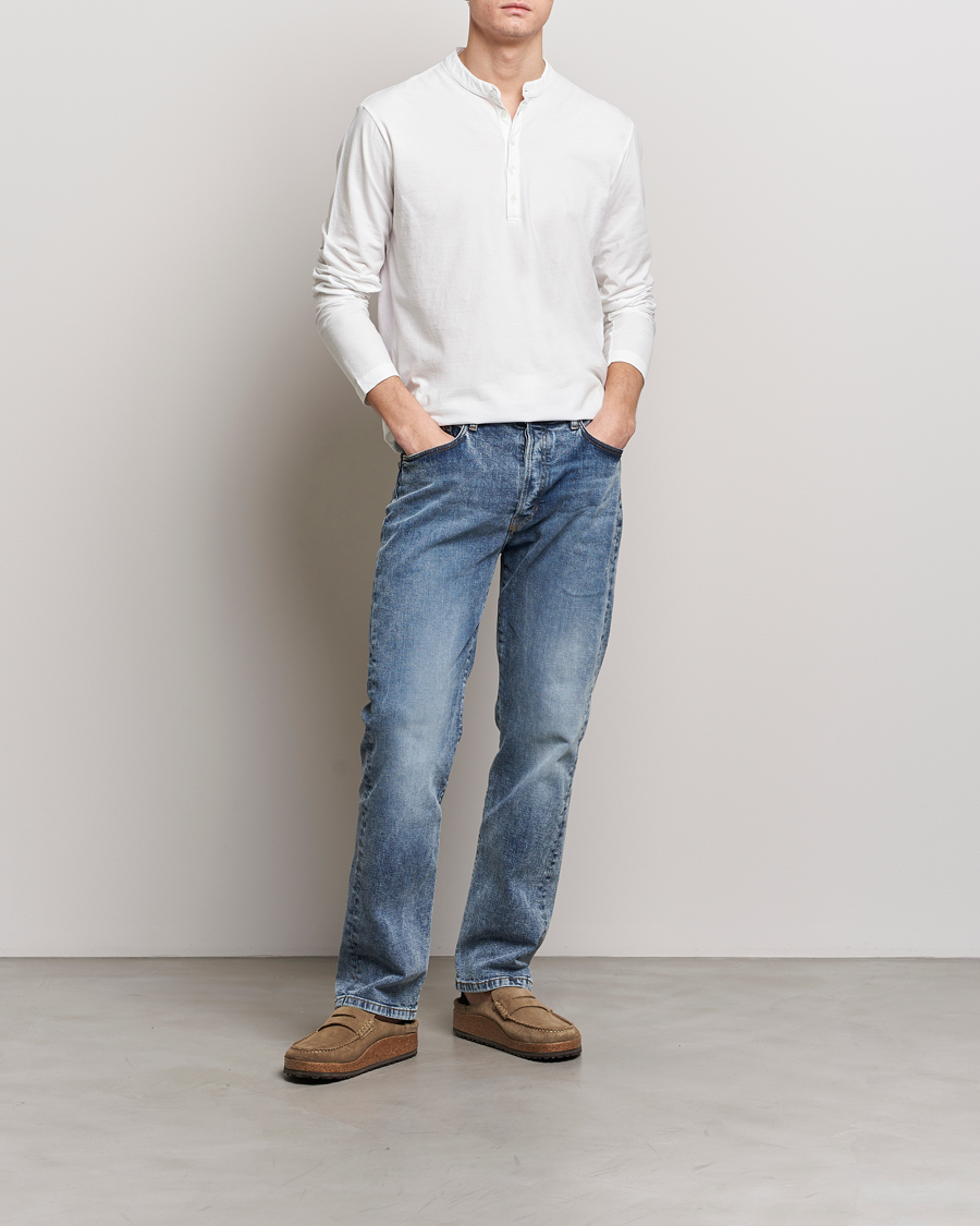 Herr | Tröjor | Massimo Alba | Hawai Watercolor Henley White