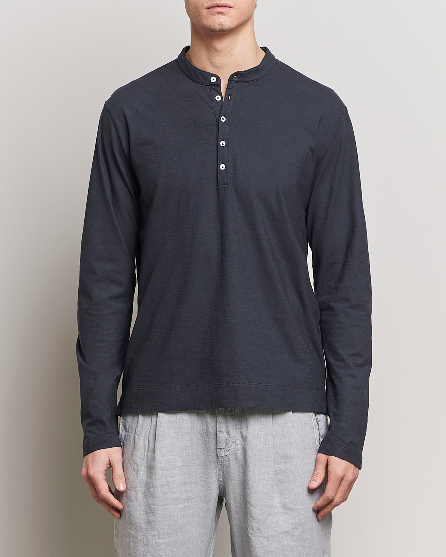 Herr | Contemporary Creators | Massimo Alba | Hawai Watercolor Henley Washed Black