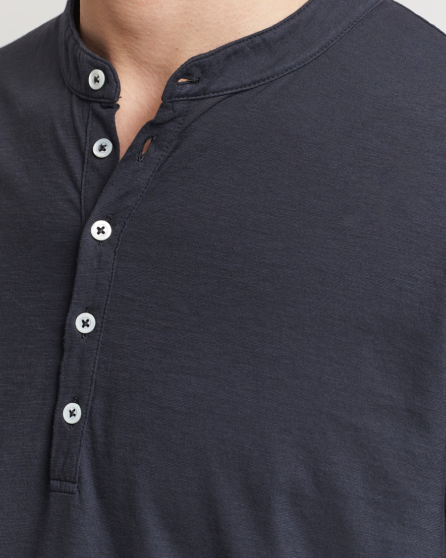 Herr | Tröjor | Massimo Alba | Hawai Watercolor Henley Washed Black