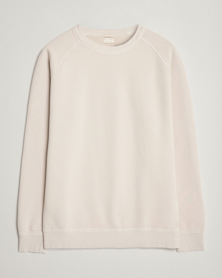 Herr | Tröjor | Massimo Alba | Freesport Fleece Cotton Sweatshirt Light Beige