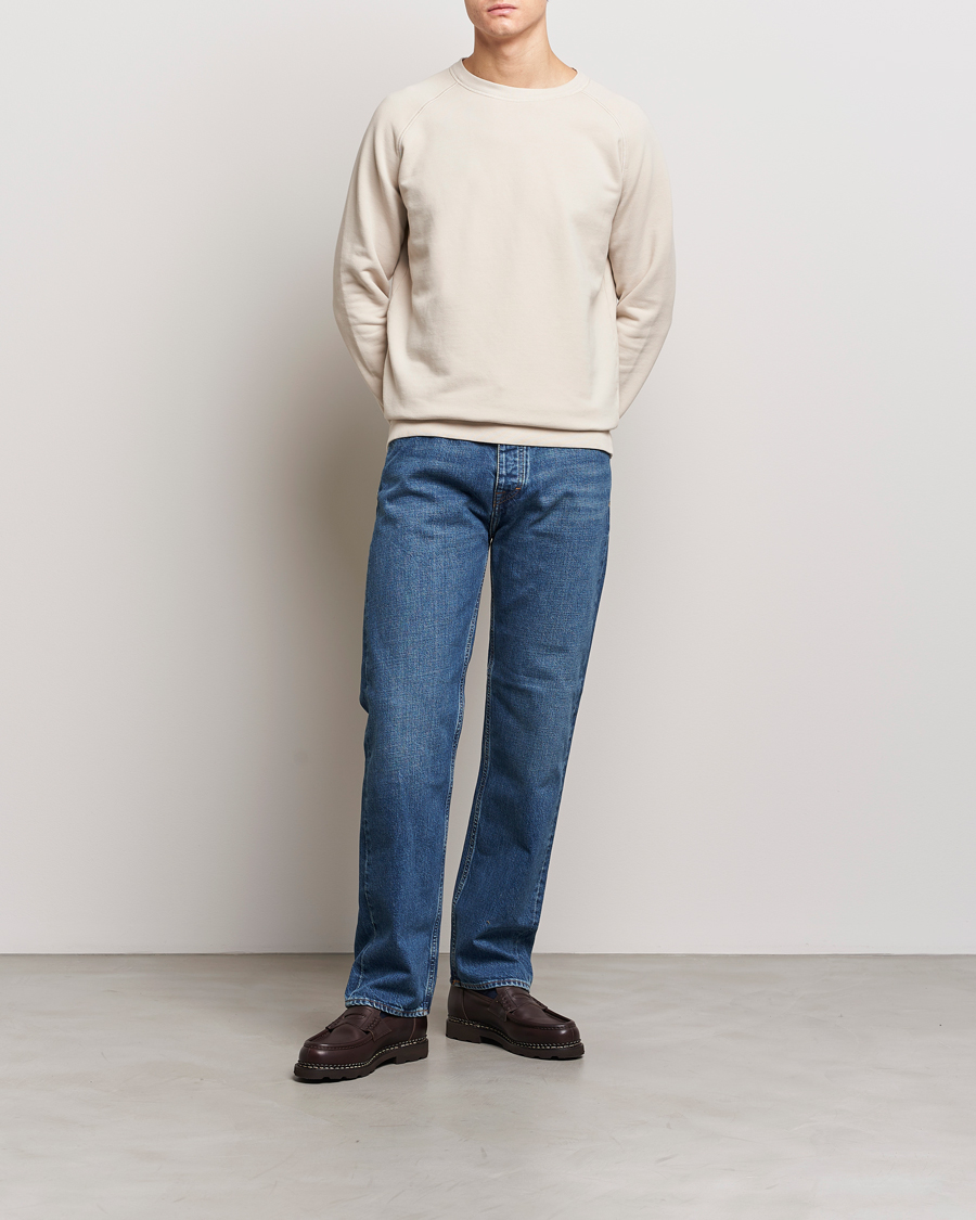 Herr | Tröjor | Massimo Alba | Freesport Fleece Cotton Sweatshirt Light Beige