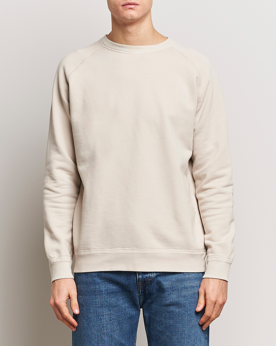 Herr | Tröjor | Massimo Alba | Freesport Fleece Cotton Sweatshirt Light Beige