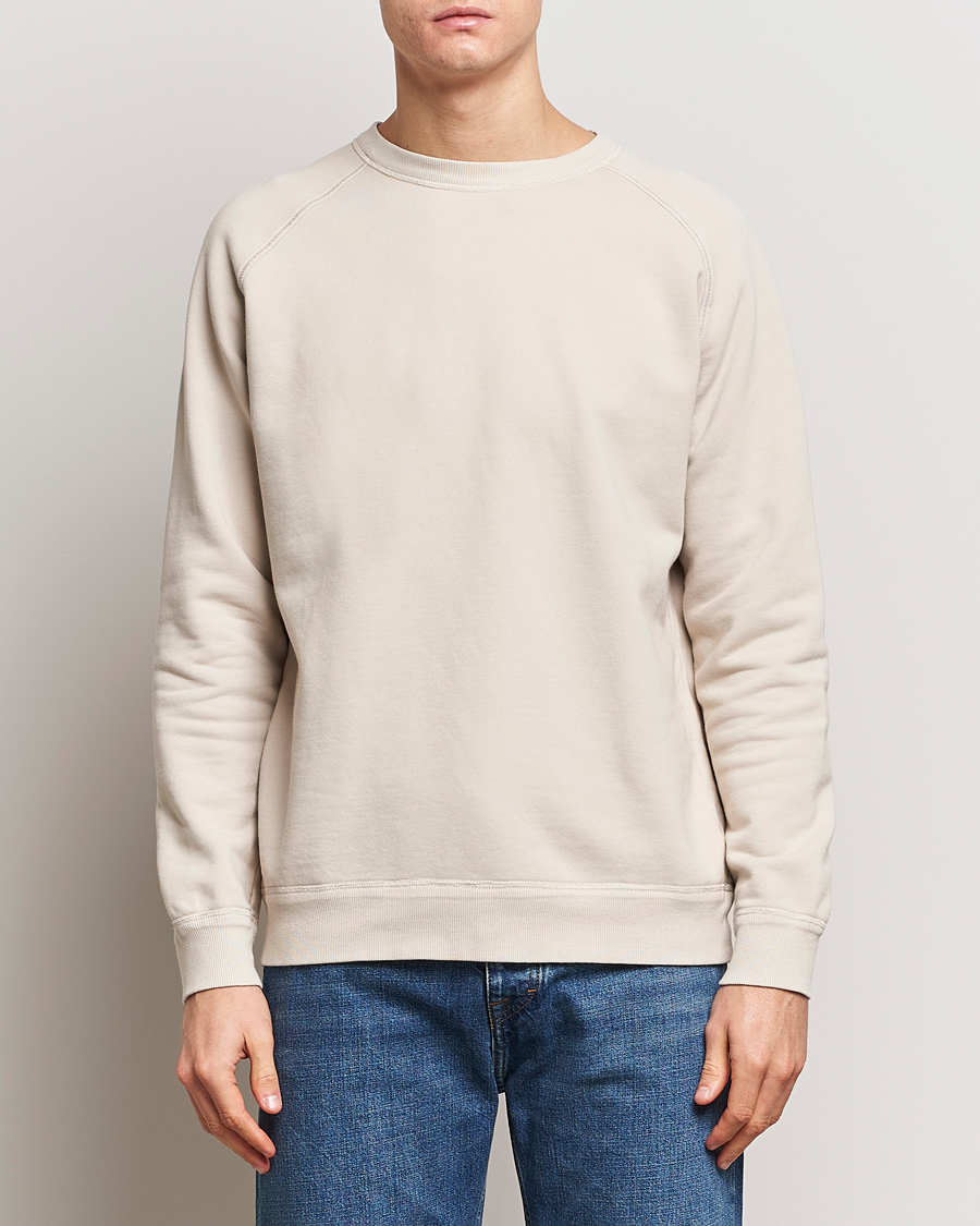 Herr | Massimo Alba | Massimo Alba | Freesport Fleece Cotton Sweatshirt Light Beige