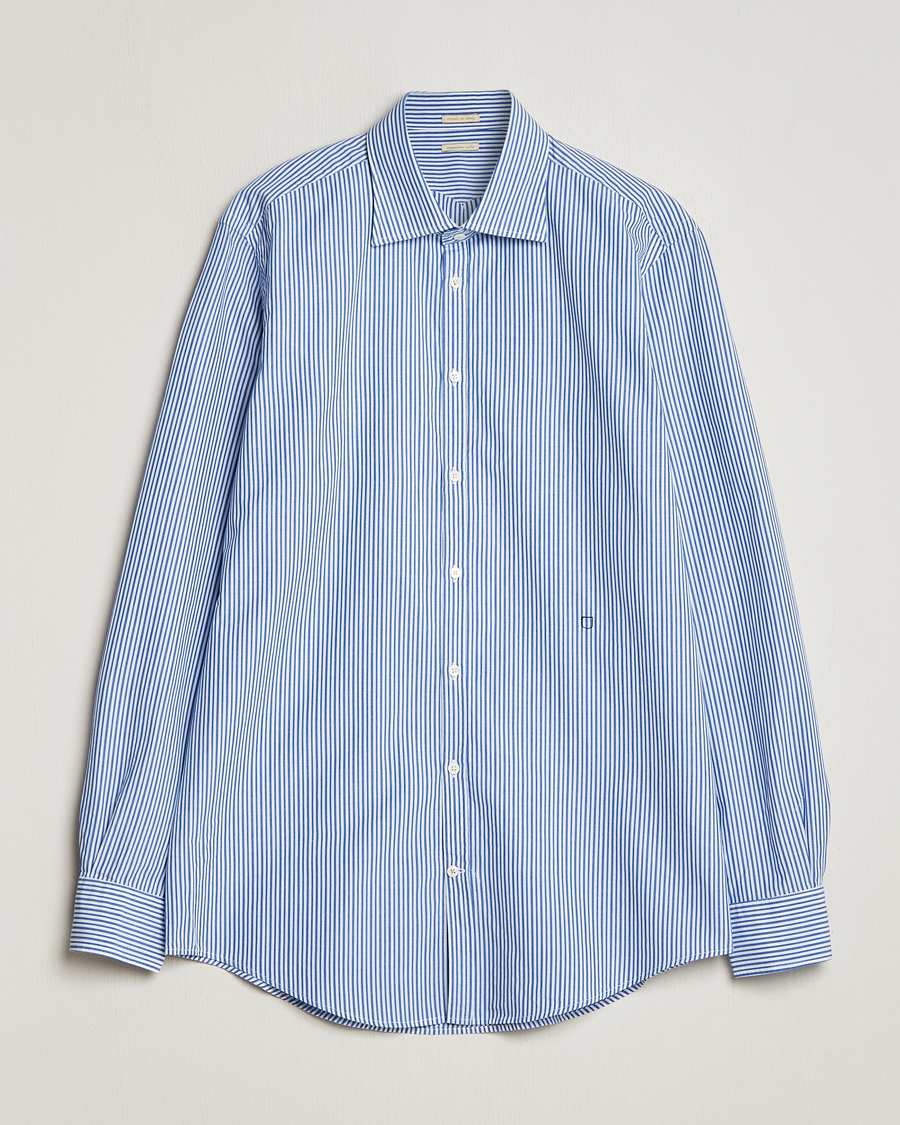 Herr | Skjortor | Massimo Alba | Genova Striped Cotton Shirt Blue Stripes