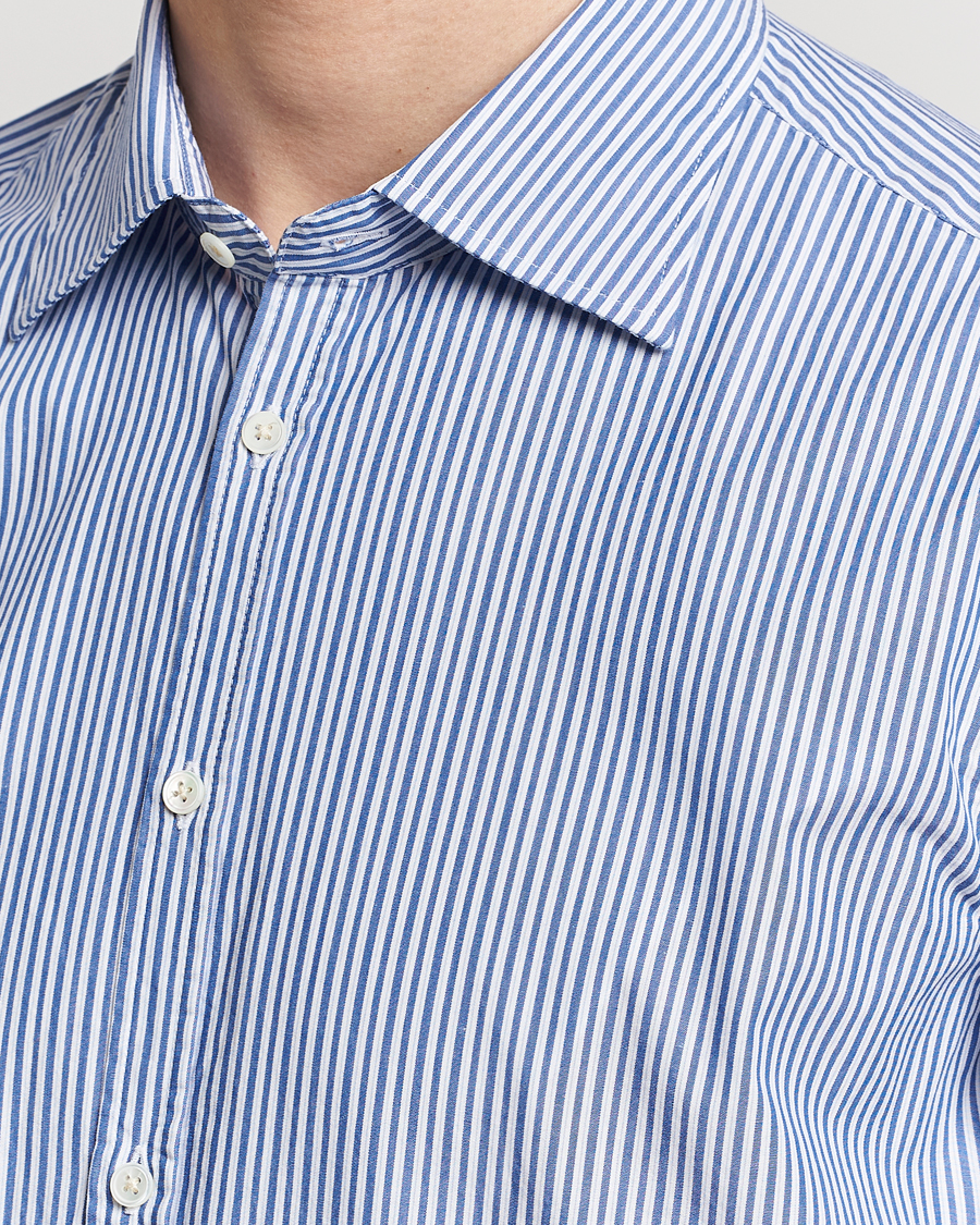 Herr | Skjortor | Massimo Alba | Genova Striped Cotton Shirt Blue Stripes