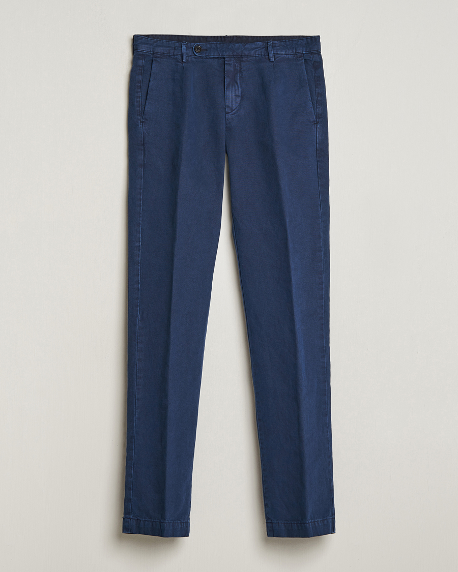 Herr | Byxor | Massimo Alba | Ionio Cotton Trousers Navy